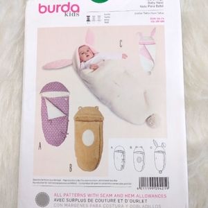 Burda 9421 Baby Nest in 3 Styles.  Classic, bunny, bear Sz 1 mo - 9 mo